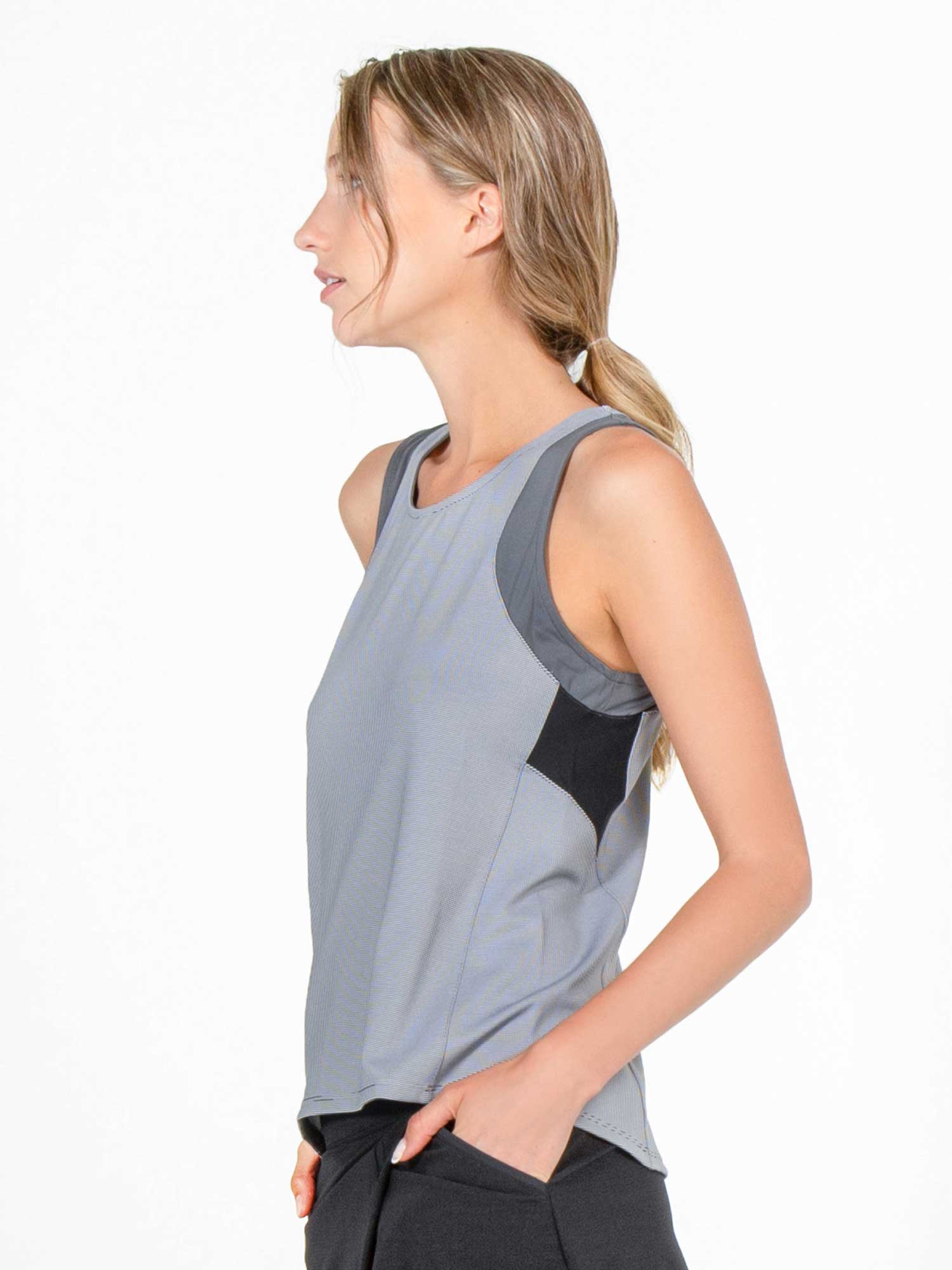Phoebe Tennis & Active Tank - Onyx Stripes Combo Tops - inPhorm NYCOnyx Stripes Combo