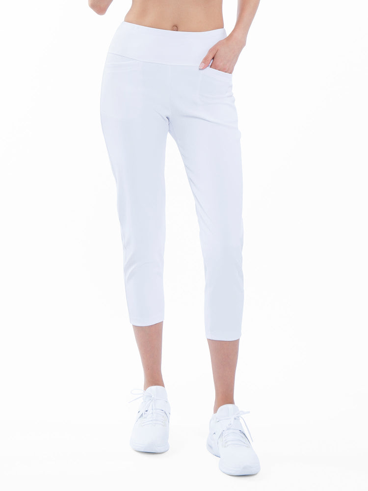 Quick Dry Women's Golf 24" Capri - White Capris & Leggings - inPhorm NYCWhite