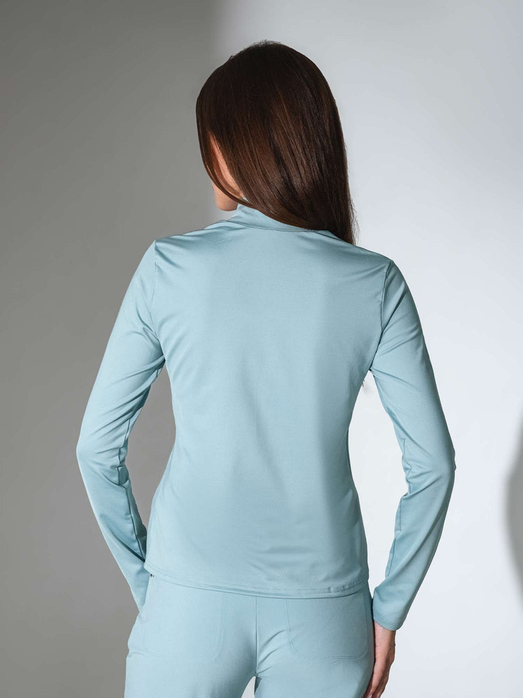 Riley Performance Mock Neck - Viridian Print Tops - inPhorm NYCVERIDIAN PRINT