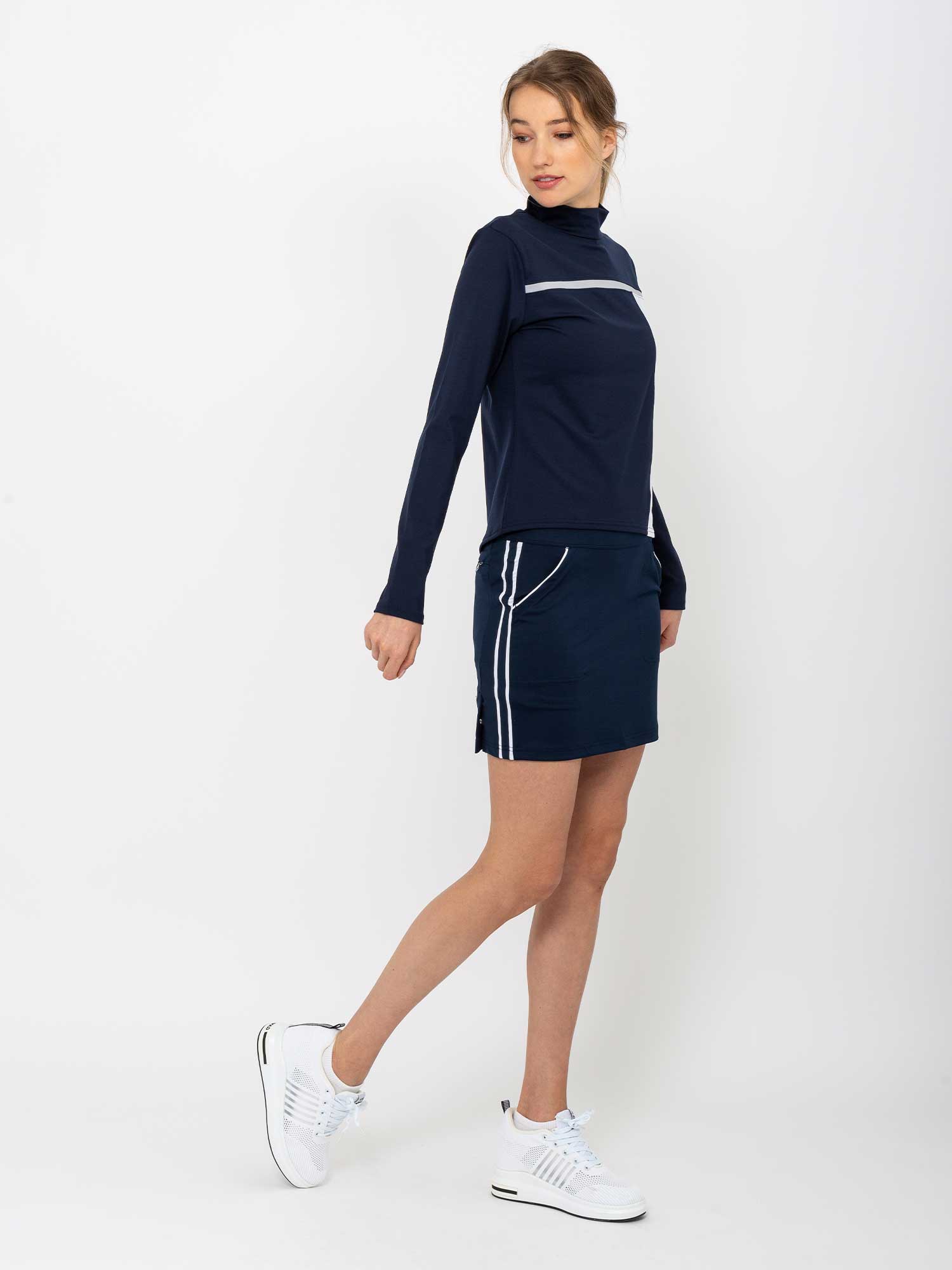 Women's Golf 15" Eloise Skirt - Midnight/White Skirts & Skorts - inPhorm NYCMidnight/White