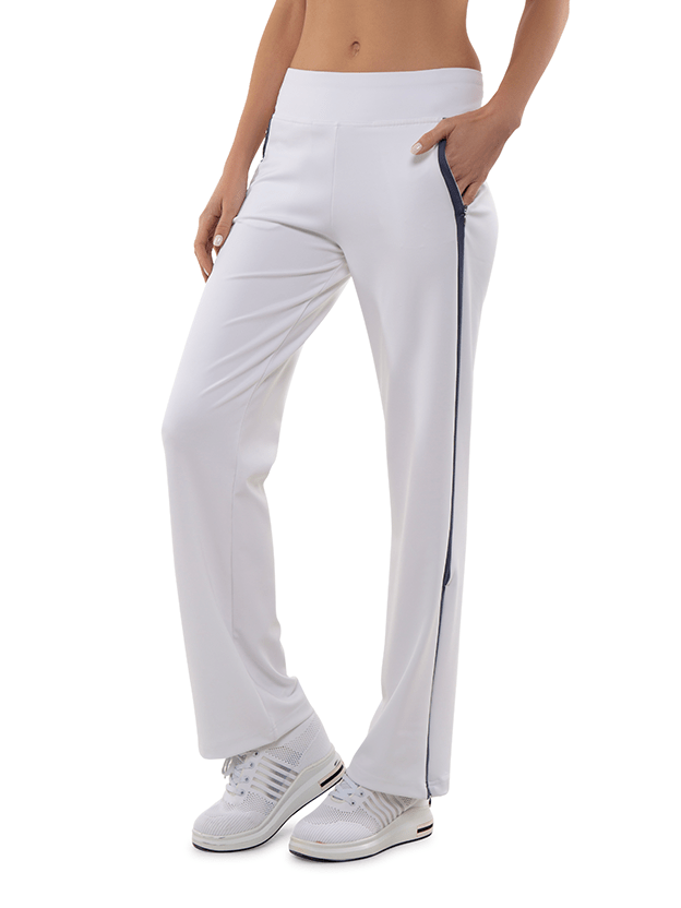 Zoe Performance Knit Pants Pants - inPhorm NYCWHITE/SHADOW BLUE