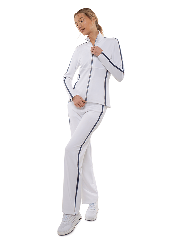 Zoe Performance Knit Pants Pants - inPhorm NYCWHITE/SHADOW BLUE