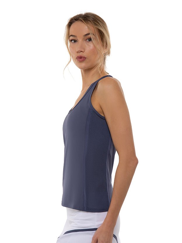 Zoe Performance Tank Tops - inPhorm NYCSHADOW BLUE