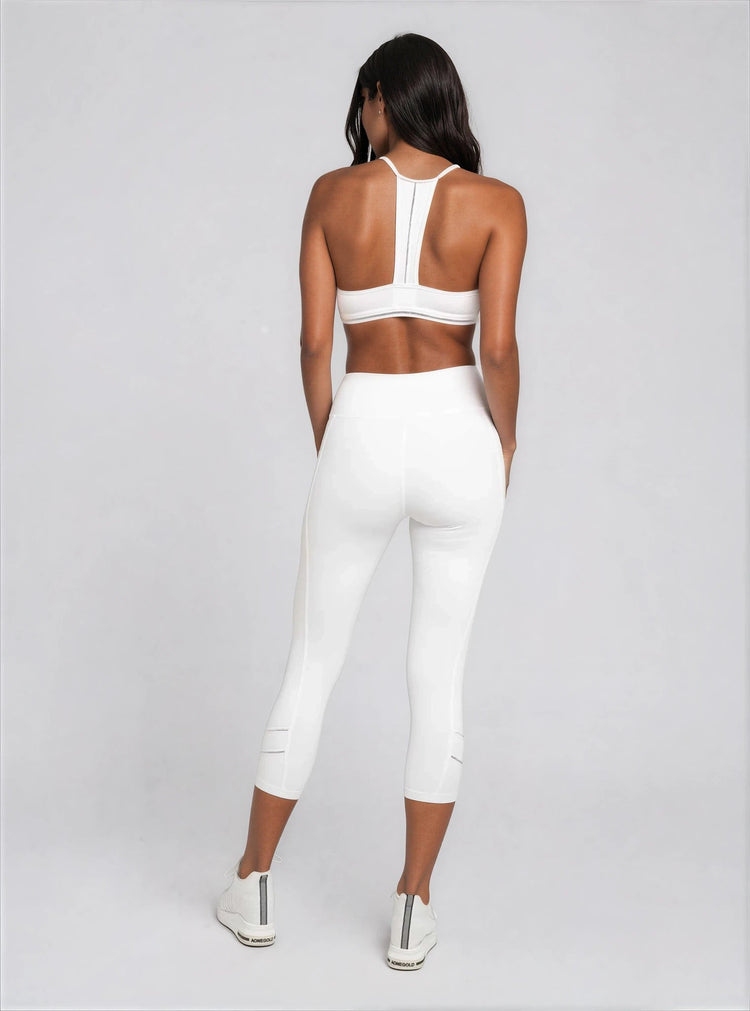 Zone Capri Legging - White/Silver Capris & Leggings - inPhorm NYCWhite/Silver