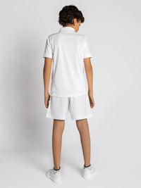 Boys Classic Rib Collar Polo - White