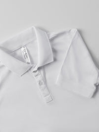 Boys Classic Rib Collar Polo - White