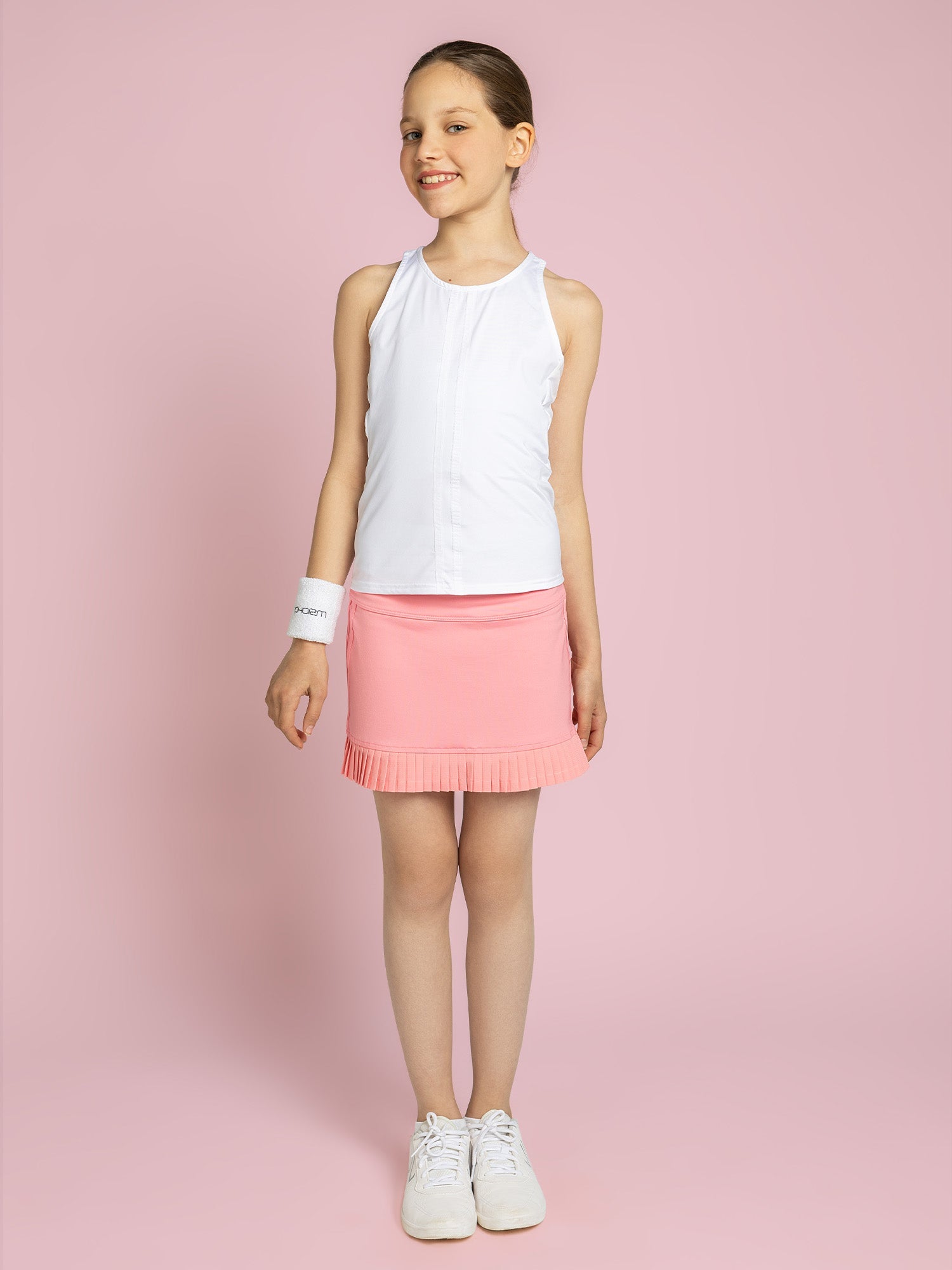 Girls Classic Tennis Pleated Skirt - Plumeria