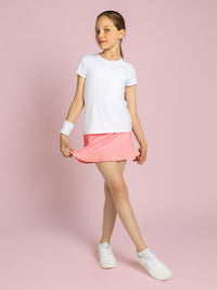 Girls Classic Tennis Pleated Skirt - Plumeria