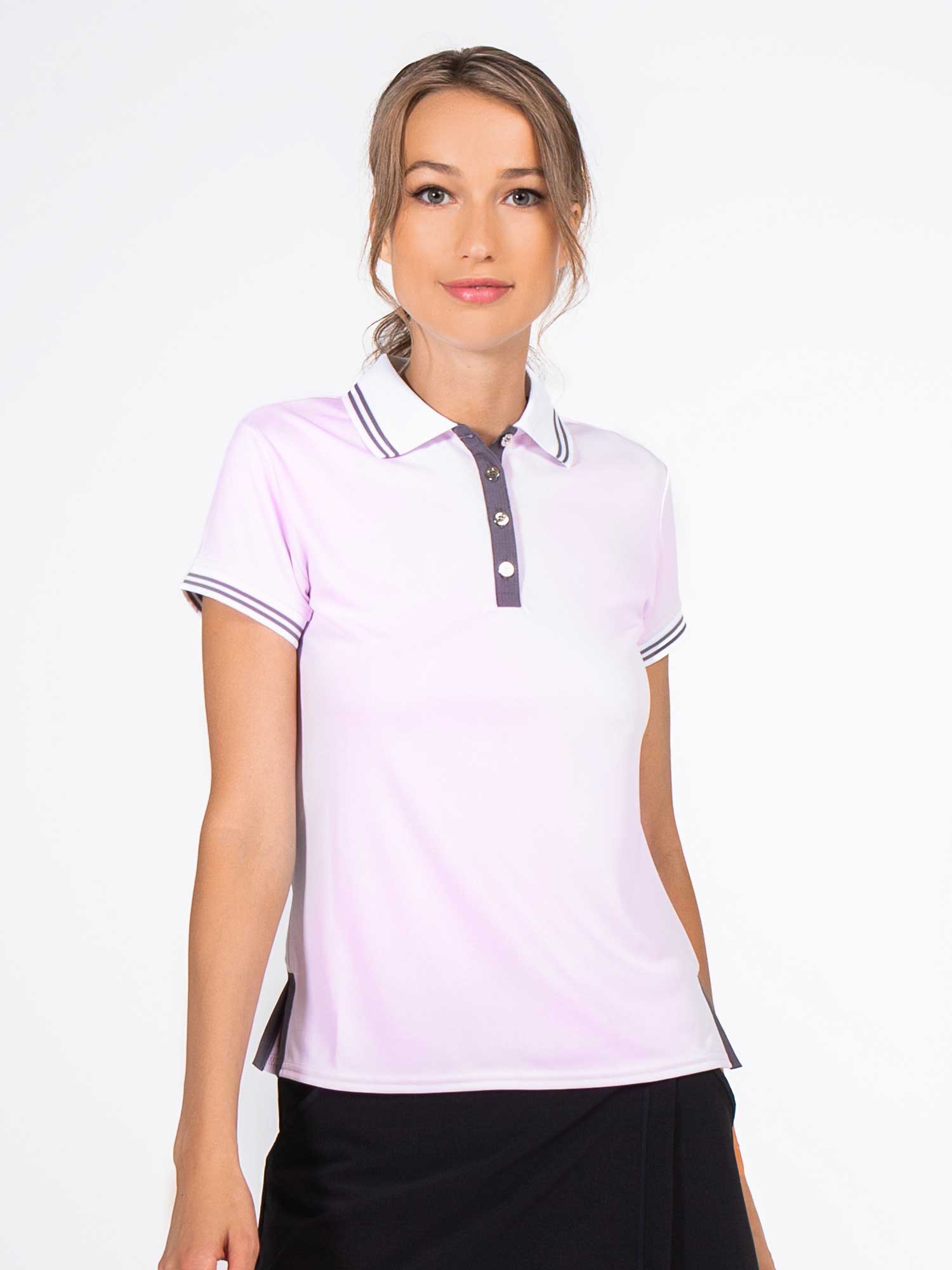 Riley Performance Short Sleeve Polo - Ice Pink/White/Onyx
