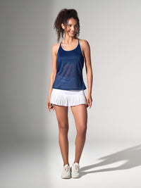 Matchpoint Tennis, Pickleball & Active Draped Back Tank - Ink/Silver Sand