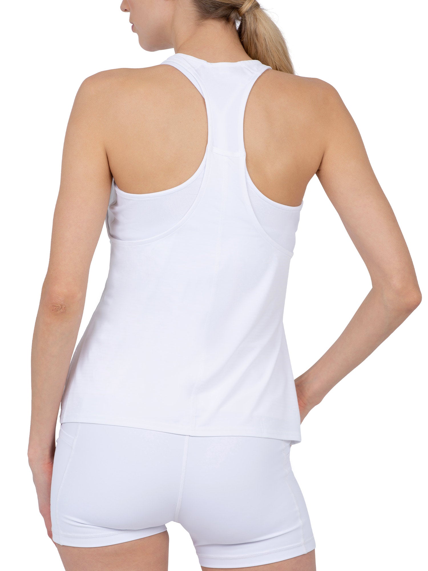 Aubrey Double Layer Athleisure Tank - White