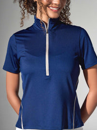 Ivy Golf Performance Short Sleeve Quarter Zip - Ink