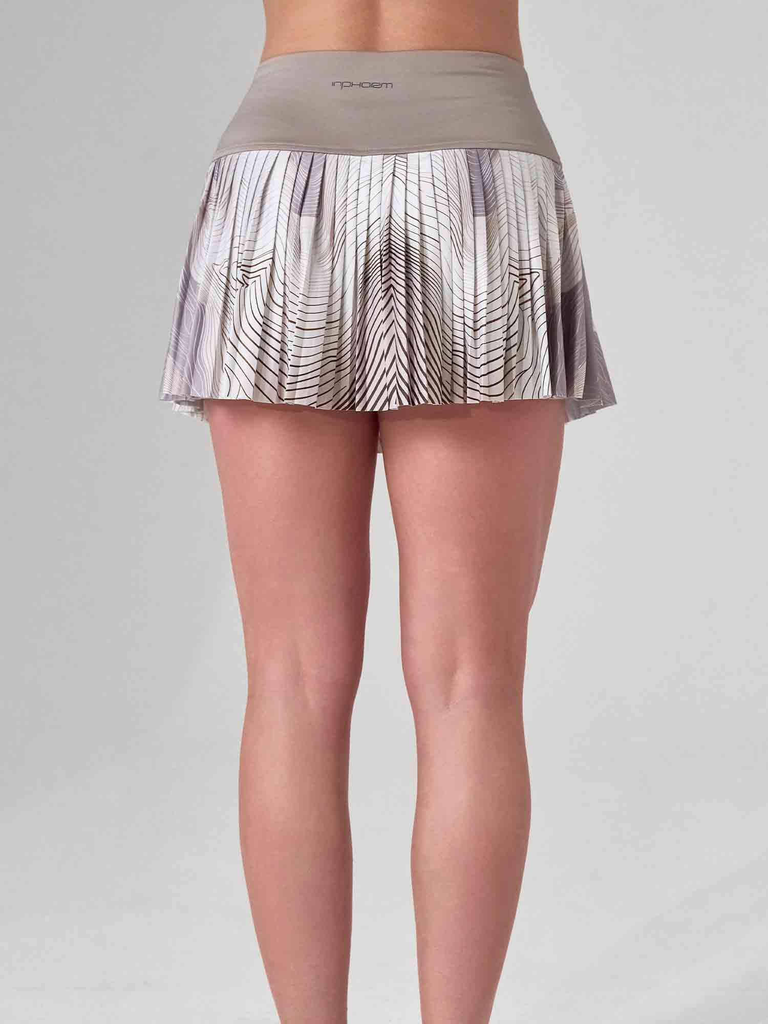 HARPER PLEATED SKIRT | Latte Print Tennis & Pickleball Performance Skirt with Pockets