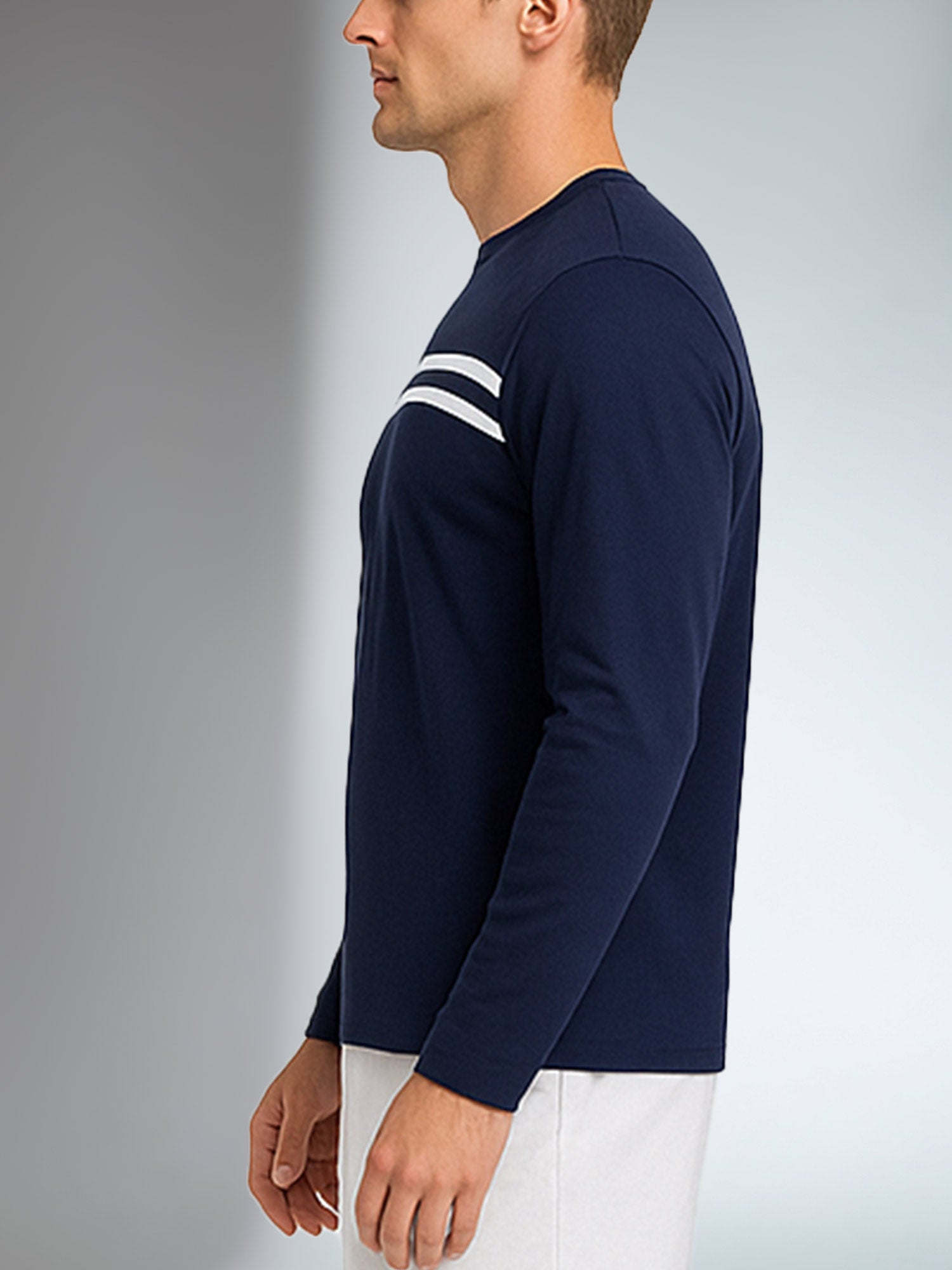 Performance Long Sleeve Crew Neck - Midnight/White