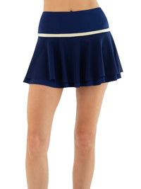 Women's Flouncy Skirt with Mesh Overlay & Built-In Shorts / Ink