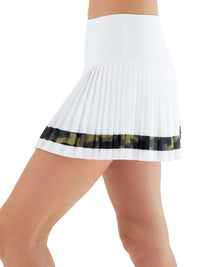 Harper Pleated  1/2" Skirt - White/Camo