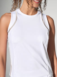 Elle Classic Active, Tennis & Pickleball Tank	- White/Silver Sand