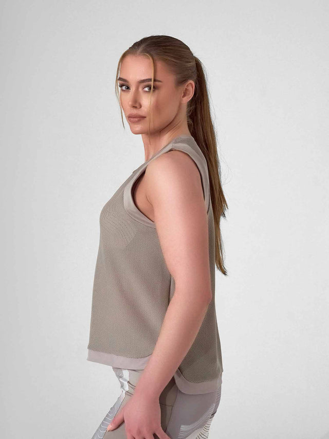 BAILA Mesh Tank Top | Technical Athletic Tank with High-Low Hem | First Position Collection