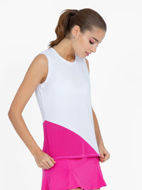 Sustainable Stylish Sofia Tank	- White/Pink