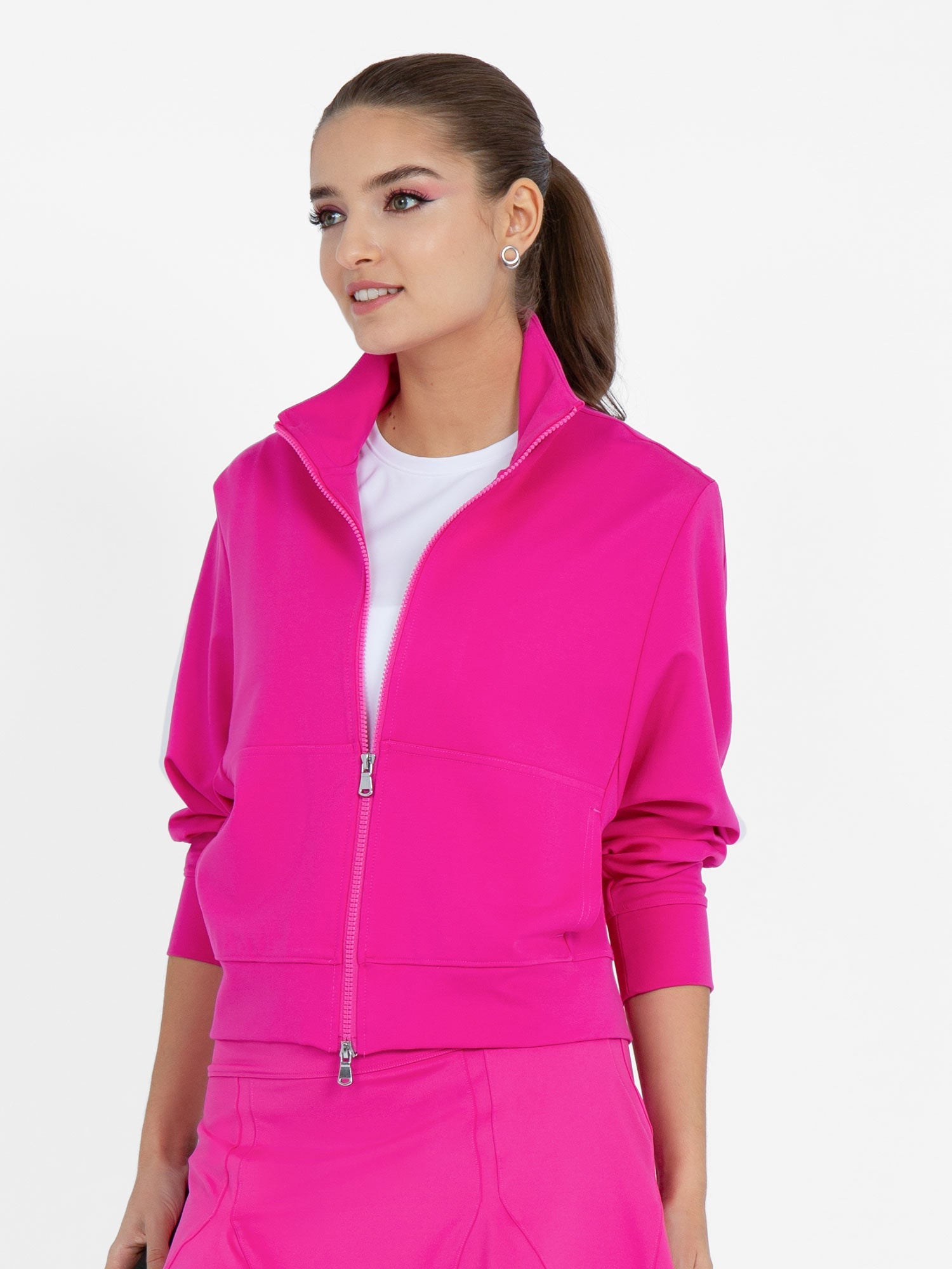 Women's Dolman Sleeve Sofia Knit Jacket - Raspberry Pink