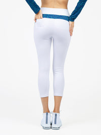 Golf Ready Athleisure Camila Capri - White/Ink Tessel