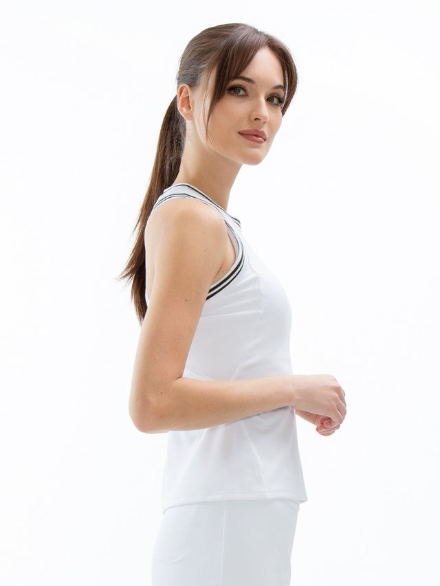 Ace Your Game Racerba - White/Militare Tops - inPhorm NYCWhite/Militaire