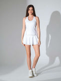 Anna Racer Tank | Women's Tennis & Pickleball Performance Top Tops - inPhorm NYCWHITE/COSMIC SKY