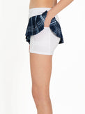 Ashley Asymmetrical 13 1/2" Pleated Skirt - White/Academy Skirts & Skorts - inPhorm NYCWhite/Academy