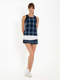 Ashley Asymmetrical 13 1/2" Pleated Skirt - White/Academy Skirts & Skorts - inPhorm NYCWhite/Academy