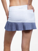 Ashley Asymmetrical 13 1/2" Pleated Skirt - White/Granite Skirts & Skorts - inPhorm NYCWhite/Granite