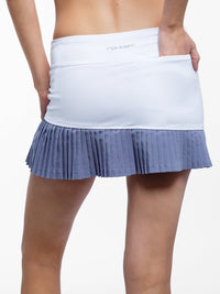Ashley Asymmetrical 13 1/2" Pleated Skirt - White/Granite Skirts & Skorts - inPhorm NYCWhite/Granite