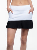 Ashley Asymmetrical 15" Pleated Skirt - White/Black Skirts & Skorts - inPhorm NYCWhite/Black