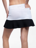 Ashley Asymmetrical 15" Pleated Skirt - White/Black Skirts & Skorts - inPhorm NYCWhite/Black