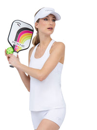 Aubrey Double Layer Athleisure Tank - White Tops - inPhorm NYCWhite