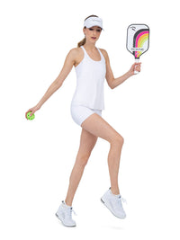 Aubrey Double Layer Athleisure Tank - White Tops - inPhorm NYCWhite