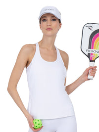 Aubrey Double Layer Athleisure Tank - White Tops - inPhorm NYCWhite