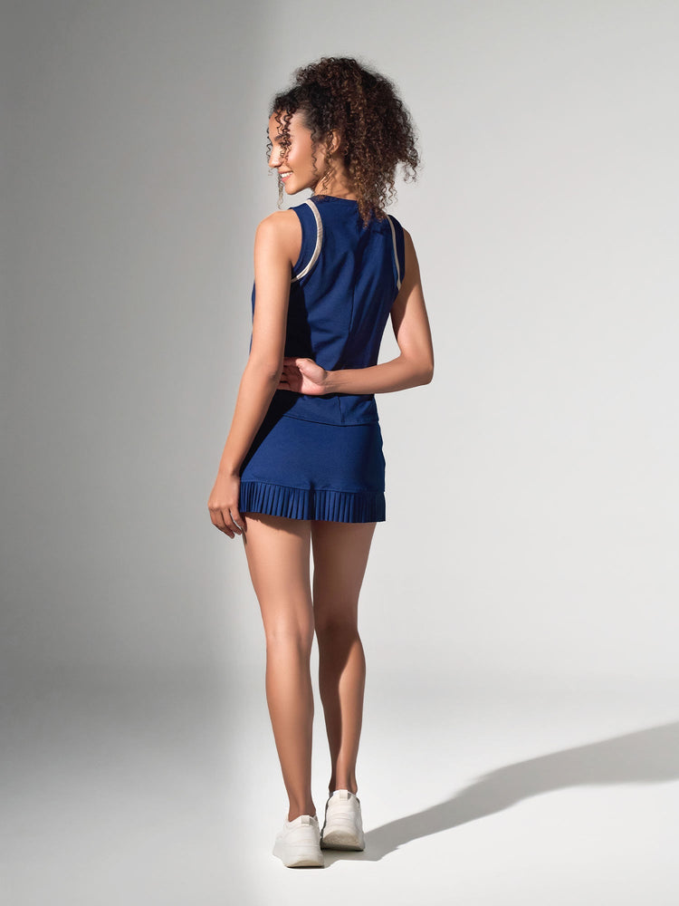 Audrey Tennis & Pickleball Skirt - Ink/Silver Sand Skirts & Skorts - inPhorm NYCInk/Silver Sand