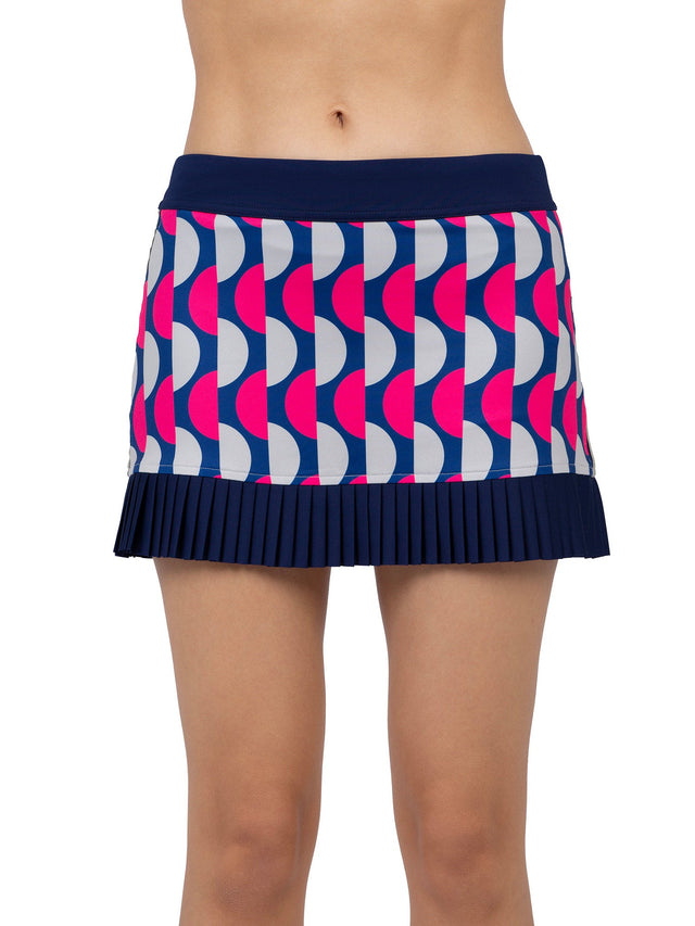 Audrey Tennis & Pickleball Skirt Skirts & Skorts - inPhorm NYCGeo Print/Ink/Silver Sand