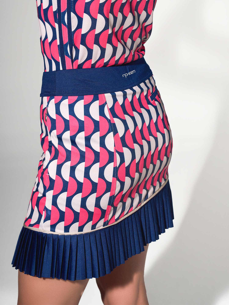 Ava Women's Golf Skort with Pockets - 15" Slim Fit - Geo Print/Ink - inPhorm NYCGeo Print/Ink