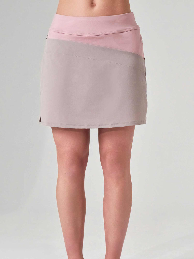 BAILA 15" Golf Skirt | Athletic Skort with Pockets | First Position Collection Skirts & Skorts - inPhorm NYCDUSTY PINK/LATTE