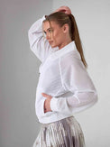 BAILA Mesh Athletic Jacket | Two - Way Zip Performance Bomber | First Position Collection - inPhorm NYCWhite