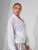 BAILA Mesh Athletic Jacket | Two - Way Zip Performance Bomber | First Position Collection - inPhorm NYCWhite