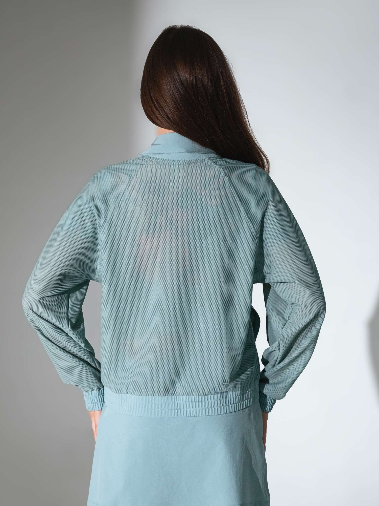 BAILA Mesh Athletic Jacket | Two - Way Zip Performance Bomber Jackets & Outerwear - inPhorm NYCVERIDIAN