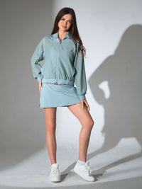 BAILA Mesh Athletic Jacket | Two - Way Zip Performance Bomber Jackets & Outerwear - inPhorm NYCVERIDIAN