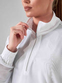 BAILA Mesh Half Zip Pullover | Technical Athletic Top with Pockets | First Position Collection - inPhorm NYCWhite