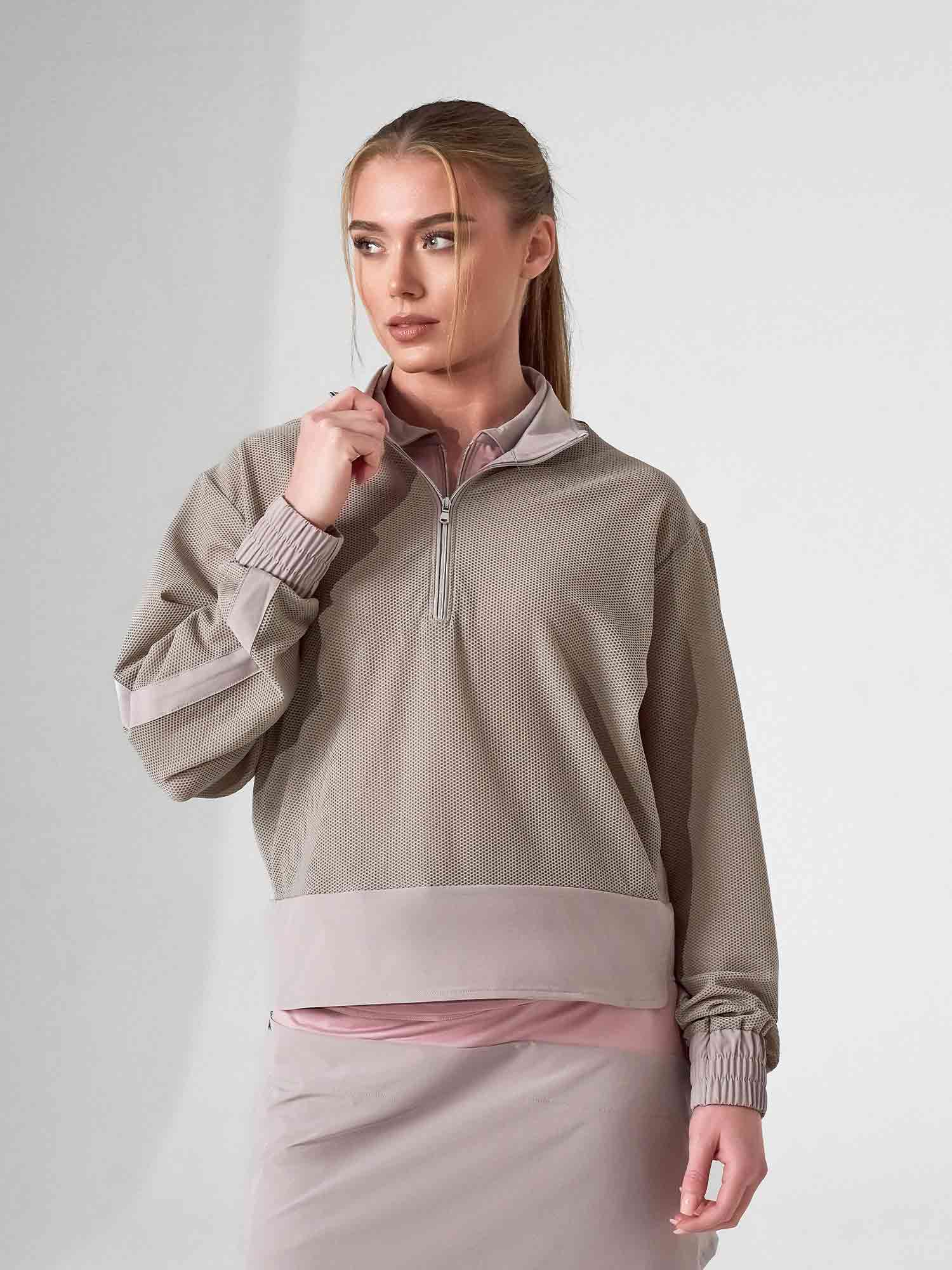 BAILA Mesh Half Zip Pullover | Technical Athletic Top with Pockets | First Position Collection - inPhorm NYCLATTE