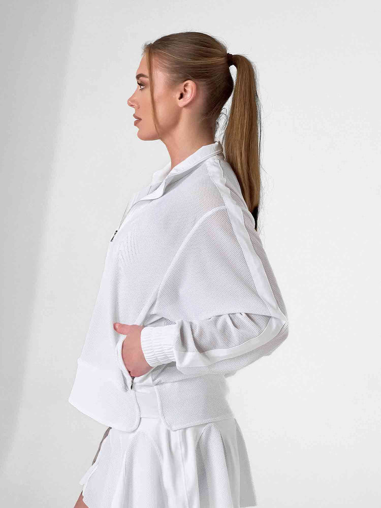 BAILA Mesh Half Zip Pullover | Technical Athletic Top with Pockets | First Position Collection - inPhorm NYCWhite