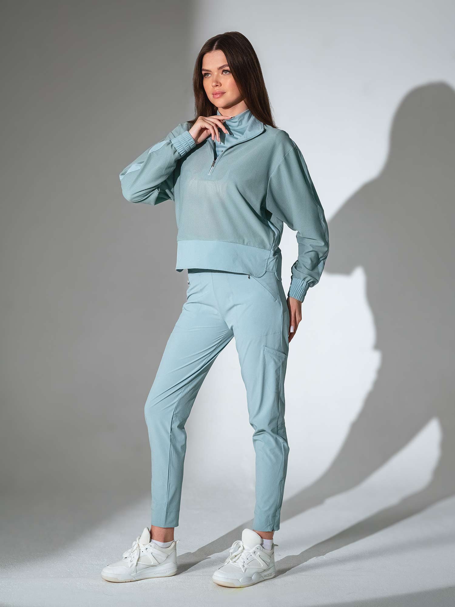 BAILA Mesh Half Zip Pullover | Technical Athletic Top with Pockets Tops - inPhorm NYCVERIDIAN