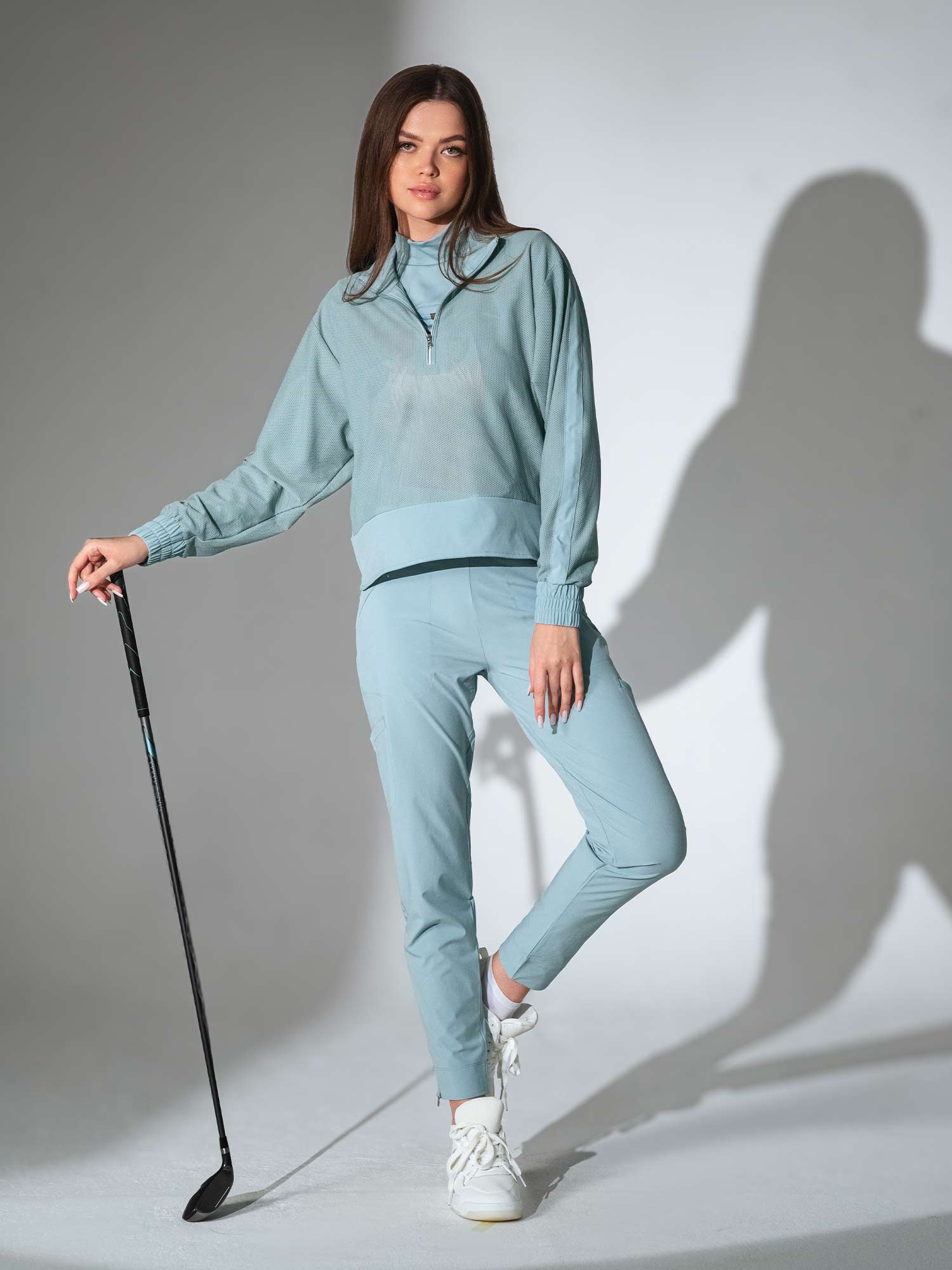 BAILA Mesh Half Zip Pullover | Technical Athletic Top with Pockets Tops - inPhorm NYCVERIDIAN