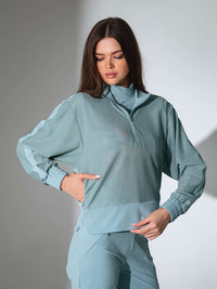 BAILA Mesh Half Zip Pullover | Technical Athletic Top with Pockets Tops - inPhorm NYCVERIDIAN